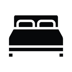 Bed icon. flat illustration of rewind vector icon for web