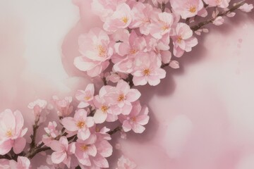 Naklejka na ściany i meble pink cherry blossom in spring created with generative AI software.