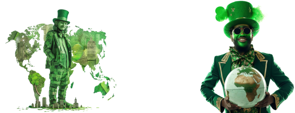 Man in St. Patrick's Day. isolated on transparent background