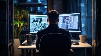 Fototapeta premium IT professionals work in peace and quiet and develop their programming skills