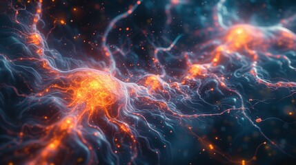 Fototapeta premium Cytokine Storms Rage Unleashing The Fury | A neuron system of the body with a colourfull touch