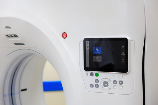 Tomograph monitor or display. Background with selective focus and copy space
