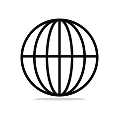Circle globe logo icon vector design with white background.