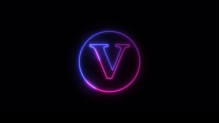 Neon Letter Text Icon Illustration background.