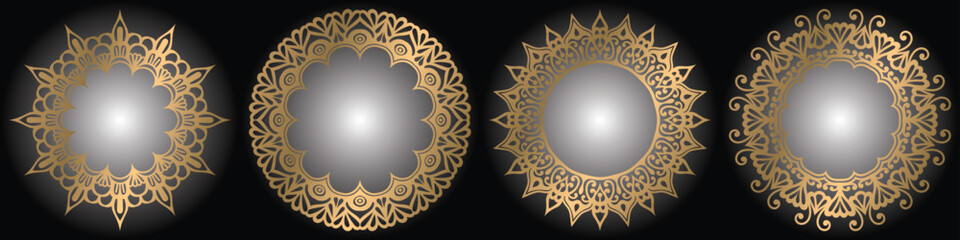 mandala art frame luxury elements, ornamental royal coloring frame.