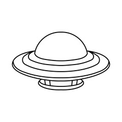 ufo outline drawing coloring book page
