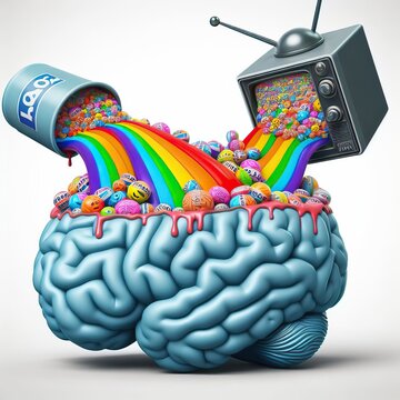 Propaganda of humanity through television broadcasting. Generative AI