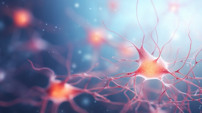 Light micrograph of human brain tissue showing neurons and glial cells.