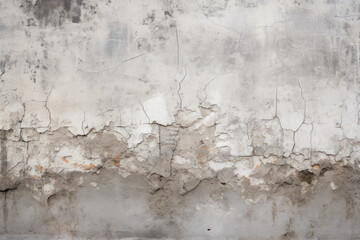 An old concrete wall with cracks and dirt.