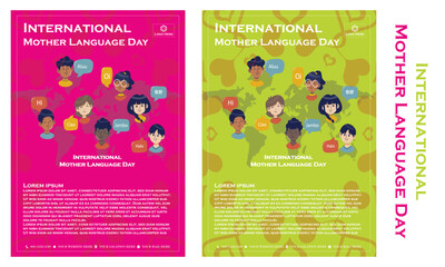 Simple flat victor International Mother Language Day design.