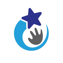 Reaching start circle modern logo design. Simple, modern and clean logo vector icon illustration branding