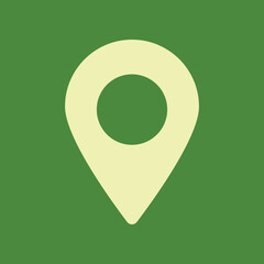 Outline location icon on Green background. flat style. outline map icon for your web site design, logo, app, UI. vector design.