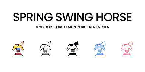 Spring Swing Horse icons. Suitable for Web Page, Mobile App, UI, UX and GUI design.