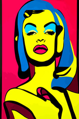 pop-art portrait of a woman