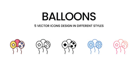 Balloons icons. Suitable for Web Page, Mobile App, UI, UX and GUI design.