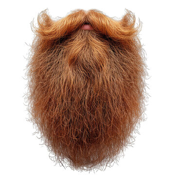 Long beard isolated on transparent or white background generative ai