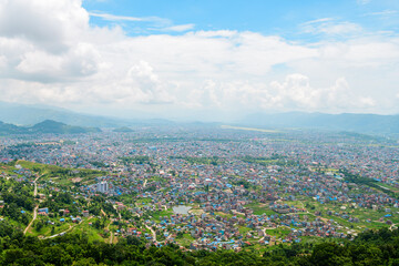 panoramic view of pokhara city, nepal