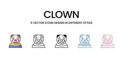 Clown icons. Suitable for Web Page, Mobile App, UI, UX and GUI design.