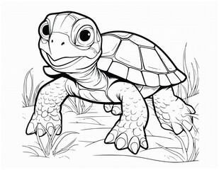 Cute Turtle Coloring Pages for Kids