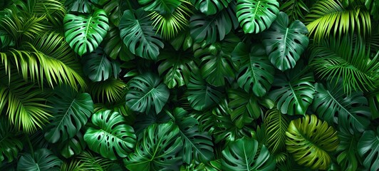 Tropical leaf Wallpaper - obrazy, fototapety, plakaty