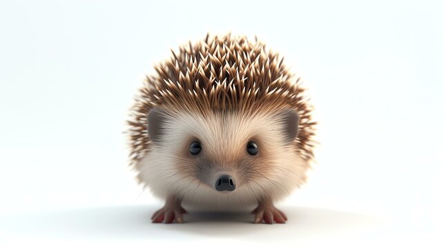 A delightful 3D rendering of an adorable hedgehog, showcasing its cuteness and charm. Perfect for any project requiring a touch of whimsy and nature-inspired cuteness.