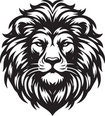 Lion Head Flat color logo Poster White Background