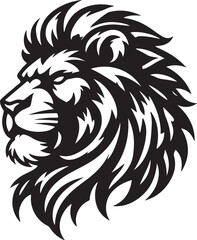 Lion Head Flat color logo Poster White Background