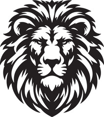 Lion Head Flat color logo Poster White Background