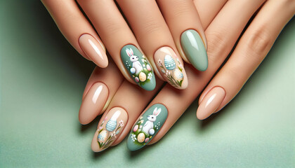 Enchanted Easter: Whimsical Bunny and Egg Nail Artistry