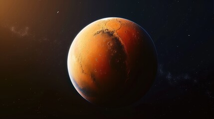 Red planet Mars in space. AI generated.