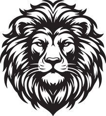Lion Head Flat color logo Poster White Background