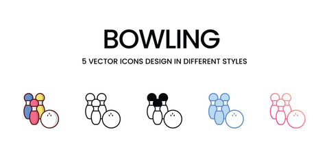 Bowling  icons. Suitable for Web Page, Mobile App, UI, UX and GUI design.