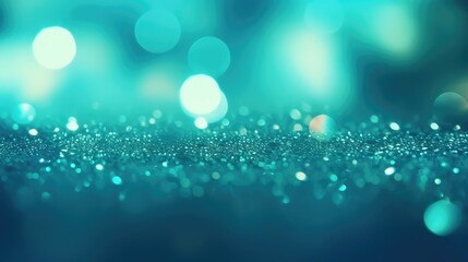 Abstract bright blue bokeh background. AI generated.