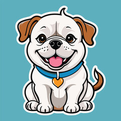A Cute bulldog puppy clipart, vector bulldoc cartoon illustration