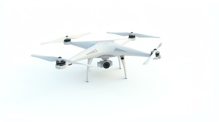 A sleek and modern 3D rendered drone icon, perfect for any technology or aerial photography project. Isolated against a clean white background, this simple yet eye-catching image is sure to