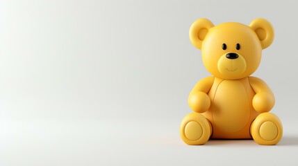 Adorable 3D-rendered teddy bear icon, capturing the timeless charm and innocence of childhood. Perfect for adding a touch of sweetness to any design project.