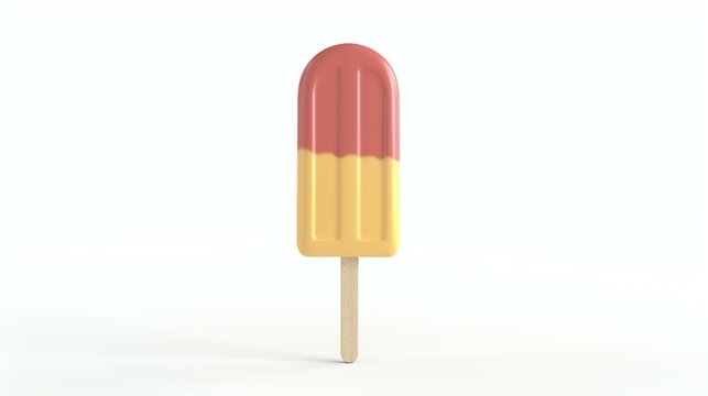 A refreshing 3D-rendered icon of a mouthwatering ice lolly. This simple yet enticing image captures the coolness and vibrant colors of everyone's favorite summer treat. Perfect for websites,