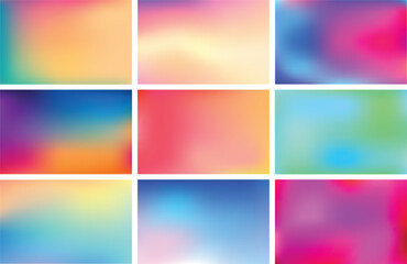 Soft color background. Modern screen vector design for mobile app. Soft color gradients. Abstract Creative concept vector multicolored blurred background set. For Web and Mobile Applications. - obrazy, fototapety, plakaty