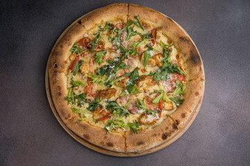 delicious pizza in the restaurant. 