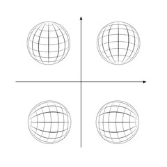 Planet map globe icons. Vector earth symbols, world globus pictograms, traveler wide geography symbol or eco space explore icon set