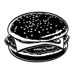 Silhouette hamburger black color only