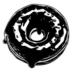 Silhouette donut black color only