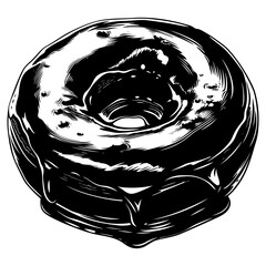 Silhouette donut black color only