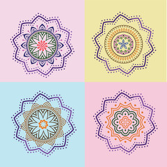 collection of beautiful mandalas vector. Traditional ornament element for yoga, meditation, spiritual, festivals. Mandala background