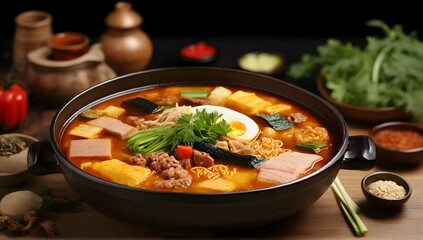 Doenjang-jjigae, 8K, luxurious, ingredients of food