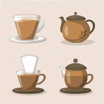 Set of tea illustration