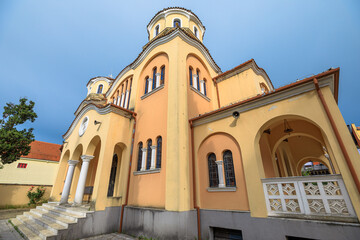 Fototapeta na wymiar Nativity of Christ church in Shkoder, Albania. The Nativity of Christ Church is a notable Christian church renowned for its architectural beauty and religious significance.
