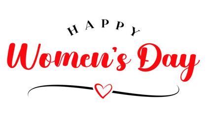 Happy Women's day hand drawn lettering vector illustration.