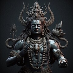 Divine Manifestation: Reverent Images of Lord Shiva in Worship
