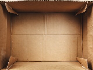 Open Empty Cardboard Box Isolated on a White Background, Studio Lighting